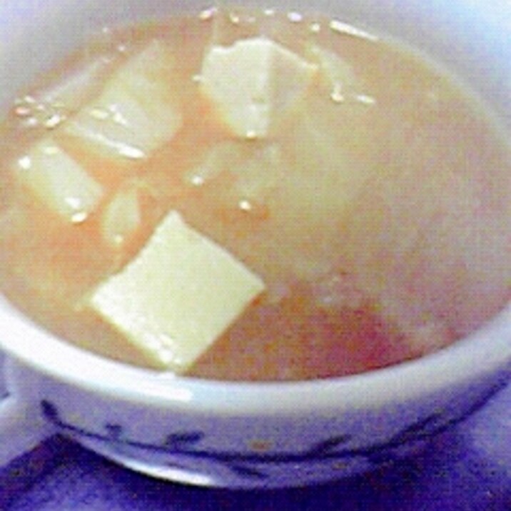 簡単美味しい☆高野豆腐とキャベツのお味噌汁♪